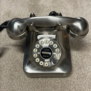 Vintage Silver Rotary Phone